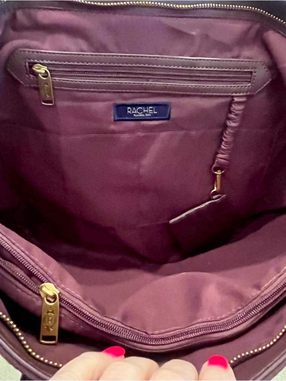 Plum Faux Suede Tote Bag From Rachel Roy - Picture 5 of 10